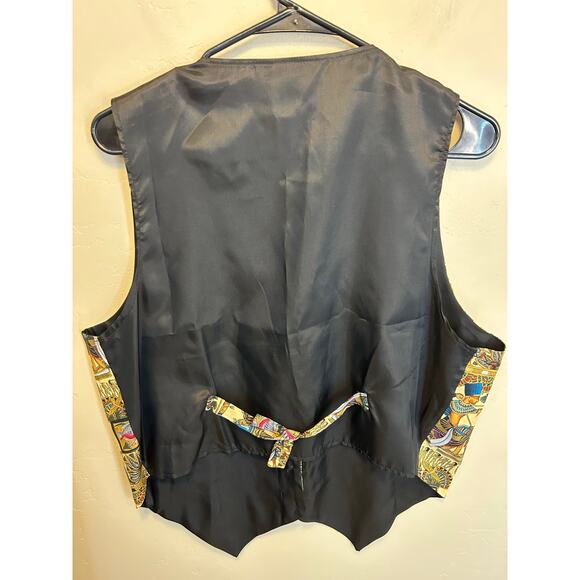 Vintage 90s III Main Egyptian Print Cotton Vest Unisex Bold Statement Size L - Picture 5 of 6